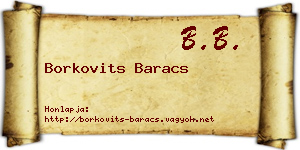 Borkovits Baracs névjegykártya